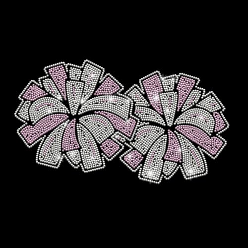PLIGREAT Glitzernde Strass Aufnäher Zum Aufbügeln Cheerleading Pom Pom Strasssteine Zum Aufbügeln Hotfix Wärmeübertragungen Aufkleber Kleidungsreparatur Applikationen Für DIY Jacken T Shirts Hosen von PLIGREAT
