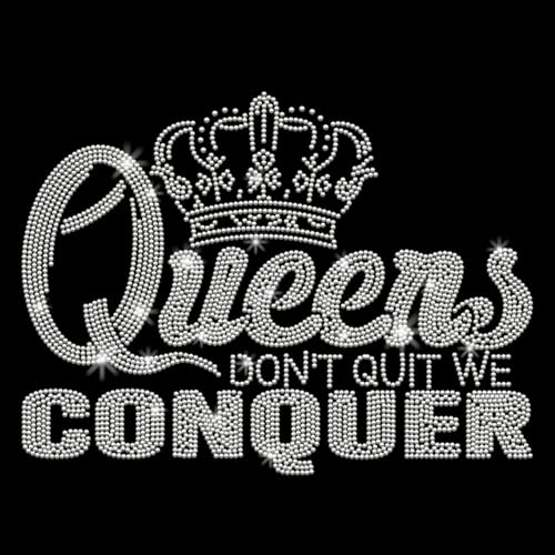 PLIGREAT Glitzernde Strass Aufnäher Zum Aufbügeln Strass Zitat Mit Dem Zitat „Queens Don'T Quit“ Zum Aufbügeln Hotfix Wärmeübertragungen Aufkleber Reparaturapplikationen Für Kleidung PLIGREAT Glitzernde Strass Aufnäher Zum Aufbügeln Strass Zitat Mit Dem Zitat „Queens Don'T Quit“ Zum Aufbügeln Hotfix Wärmeübertragungen Aufkleber Reparaturapplikationen Für Kleidung von PLIGREAT