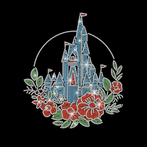 PLIGREAT Glitzernde Strass Aufnäher Zum Aufbügeln Strasssteine Mit Schlossmuster Zum Aufbügeln Hotfix Wärmeübertragungen Aufkleber Florale Kleidungsreparatur Applikationen Für DIY T Shirts von PLIGREAT
