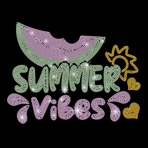 PLIGREAT Hotfix Wärmeübertragungsaufkleber Mit Strasssteinen Und Wassermelonen Muster Zum Aufbügeln Glitzer Flicken Mit Zitat „Summer Vibes“ Zum Aufbügeln Applikationen Zum Reparieren von Kleidung PLIGREAT Hotfix Wärmeübertragungsaufkleber Mit Strasssteinen Und Wassermelonen Muster Zum Aufbügeln Glitzer Flicken Mit Zitat „Summer Vibes“ Zum Aufbügeln Applikationen Zum Reparieren von Kleidung von PLIGREAT