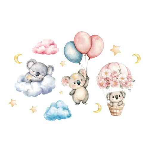 PLIGREAT Niedlicher Koala, der in den Wolken schläft Wandtattoos Aquarell Blumen Heißluftballon Wandaufkleber DIY Bunte Prinzessin Zimmerdekoration Wandtattoos für Mädchen Schlafzimmer Kinderzimmer PLIGREAT Niedlicher Koala, der in den Wolken schläft Wandtattoos Aquarell Blumen Heißluftballon Wandaufkleber DIY Bunte Prinzessin Zimmerdekoration Wandtattoos für Mädchen Schlafzimmer Kinderzimmer von PLIGREAT