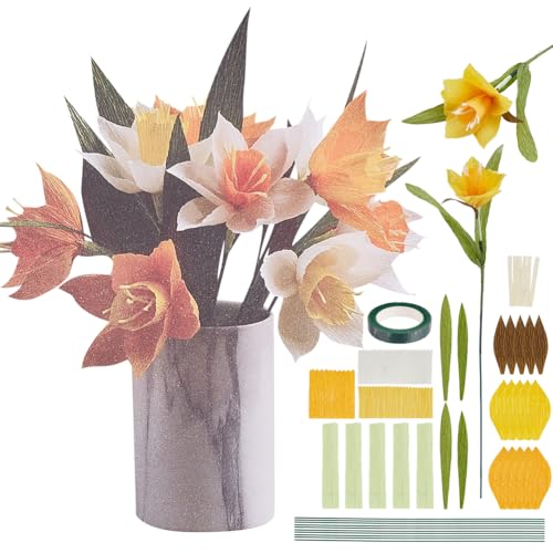 PLIGREAT Vorgeschnittenes Krepppapier DIY Bastelset Mit Anleitung Seidenpapier Blumenstieldraht Grünes Blumenband Für Erwachsene Blumenherstellung Dekoration Für Hochzeiten Geburtstage PLIGREAT Vorgeschnittenes Krepppapier DIY Bastelset Mit Anleitung Seidenpapier Blumenstieldraht Grünes Blumenband Für Erwachsene Blumenherstellung Dekoration Für Hochzeiten Geburtstage von PLIGREAT