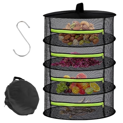 PLLYPE Trockennetz Kräuter, 4 Lagen Kräutertrockner Hängend mit S-Haken, Zipper Plant Drying Rack, Kräuter Trocknen Netz für Pflanze, Gewürze, Gemüse, Kräuter, Kleidung PLLYPE Trockennetz Kräuter, 4 Lagen Kräutertrockner Hängend mit S-Haken, Zipper Plant Drying Rack, Kräuter Trocknen Netz für Pflanze, Gewürze, Gemüse, Kräuter, Kleidung von PLLYPE