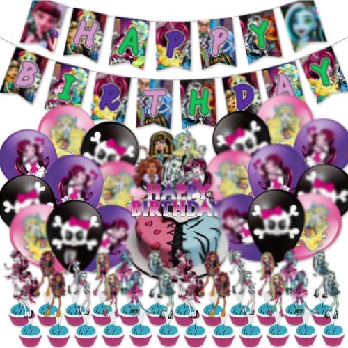PLNVNVP 44pcs Monsters Birthday Party Decorations, Monster Party Supplies, Monsters Luftballons Banner Kuchendekoration für Kinder PLNVNVP 44pcs Monsters Birthday Party Decorations, Monster Party Supplies, Monsters Luftballons Banner Kuchendekoration für Kinder von PLNVNVP