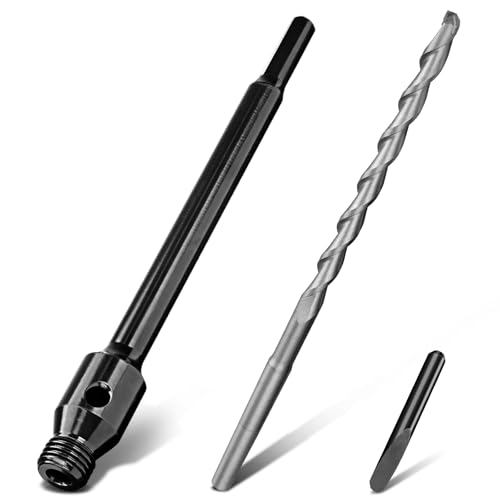 HEX Adapter Verlängerung Aufnahmeschaft 250mm für Diamantbohrkrone Bohrkrone – M22-Gewinde – M22 Bohrer-Verlängerung ideal für Beton, Mauerwerk, Naturstein, Trockenbau, Stahlbeton, Poroton, Kalkstein von PLODAXE