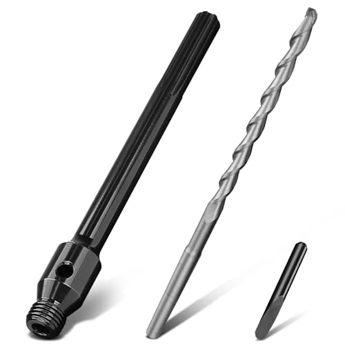 SDS MAX Adapter Verlängerung Aufnahmeschaft 250mm für Diamantbohrkrone Bohrkrone – M22-Gewinde – M22 Bohrer-Verlängerung ideal für Beton, Mauerwerk, Naturstein, Trockenbau, Stahlbeton, Poroton von PLODAXE