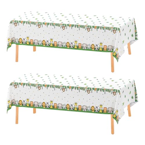 PLOYMONO Einweg-Geburtstagstischdecke, Kunststoff-Tischdecke für Kindergeburtstag, 137,2 x 274,3 cm, 2 Stück von PLOYMONO