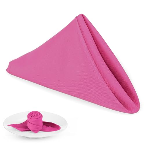 PLOYMONO Strapazierfähige Stoffservietten, 43,2 x 43,2 cm, solide, waschbare Polyester-Servietten, Set mit 8 Servietten mit gesäumten Kanten, ideal für Hochzeiten, Partys, Bankett, Frühling, Muttertag von PLOYMONO