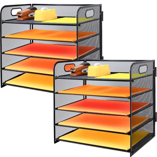 2 Pack 5 Fächer Dokumentenablage aus Metall, A4 Metall Büro Schreibtisch Organizer, Dokumentenhalter Aktenablage Zeitschriftenhalter Briefablage Papier Magazin Organisator, Schwarz 2 Pack 5 Fächer Dokumentenablage aus Metall, A4 Metall Büro Schreibtisch Organizer, Dokumentenhalter Aktenablage Zeitschriftenhalter Briefablage Papier Magazin Organisator, Schwarz von PLSOPPKG
