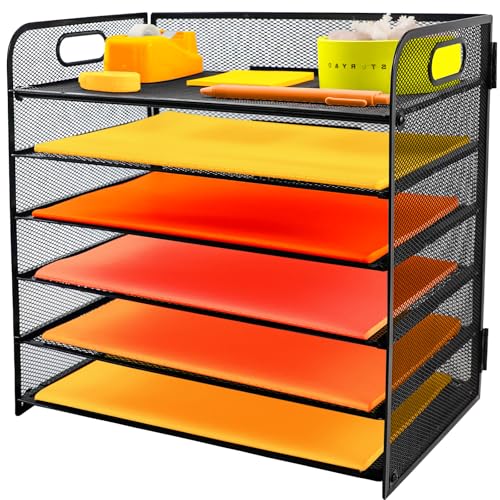 6 Fächer Dokumentenablage aus Metall, A4 Metall Büro Schreibtisch Organizer, Dokumentenhalter Aktenablage Zeitschriftenhalter Briefablage Papier Magazin Organisator, Schwarz 6 Fächer Dokumentenablage aus Metall, A4 Metall Büro Schreibtisch Organizer, Dokumentenhalter Aktenablage Zeitschriftenhalter Briefablage Papier Magazin Organisator, Schwarz von PLSOPPKG