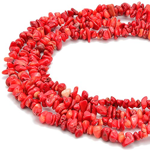 PLTbeads 5–8 mm natürliche rote Korallenspäne, heilende Edelstein-Taillenarmbänder, Halsketten-Set, unregelmäßiger Stein, DIY, Handwerk, Design, Schmuckherstellung, 1 Strang pro Beutel, ca. 84 cm PLTbeads 5–8 mm natürliche rote Korallenspäne, heilende Edelstein-Taillenarmbänder, Halsketten-Set, unregelmäßiger Stein, DIY, Handwerk, Design, Schmuckherstellung, 1 Strang pro Beutel, ca. 84 cm von PLTbeads