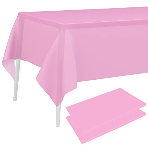 PLULON 2 Stück Rosa Tischdecke aus Kunststoff, 137 x 274 cm, rechteckige Tischdecke für Baby Dusche Party Zubehör Hochzeit, Geburtstag, Kinder, Party, Zuhause, Tischdekoration PLULON 2 Stück Rosa Tischdecke aus Kunststoff, 137 x 274 cm, rechteckige Tischdecke für Baby Dusche Party Zubehör Hochzeit, Geburtstag, Kinder, Party, Zuhause, Tischdekoration von PLULON
