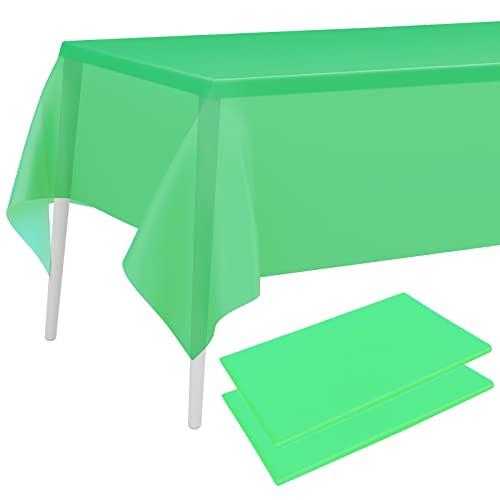 PLULON 2-teilige Tischdecke aus Kunststoff, grün, 137 x 274 cm, rechteckig, Tischdecke für Hochzeit, Geburtstag, Weihnachtsfeier, Zuhause, Tischdekoration, Babyparty, Partyzubehör PLULON 2-teilige Tischdecke aus Kunststoff, grün, 137 x 274 cm, rechteckig, Tischdecke für Hochzeit, Geburtstag, Weihnachtsfeier, Zuhause, Tischdekoration, Babyparty, Partyzubehör von PLULON