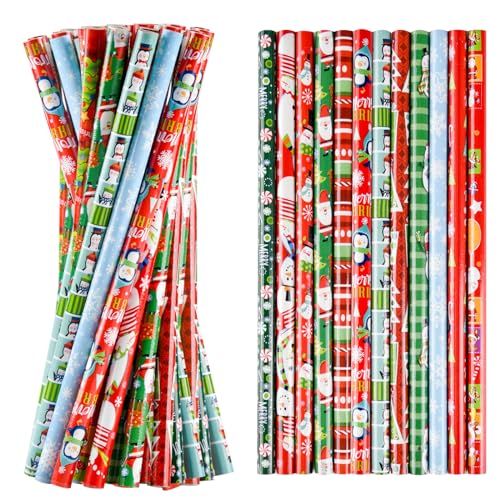 PLULON 75 Stück Weihnachtsstifte mit Radiergummi Weihnachtsstifte mit Weihnachtselementen des Weihnachtsmannes, Elch, Schlitten, Glocke für Weihnachtsfeier liefert Weihnachtsholzstifte PLULON 75 Stück Weihnachtsstifte mit Radiergummi Weihnachtsstifte mit Weihnachtselementen des Weihnachtsmannes, Elch, Schlitten, Glocke für Weihnachtsfeier liefert Weihnachtsholzstifte von PLULON
