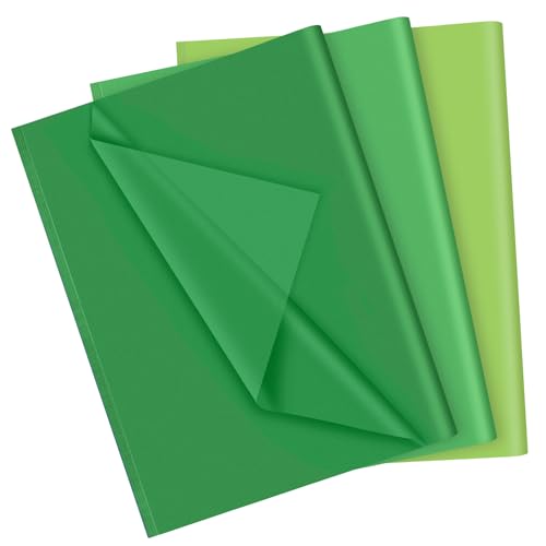 PLULON 90 Blatt St. Patrick's Day grünes Seidenpapier, Geschenkpapier für Geschenkverpackung Geburtstag Hochzeit Urlaub Papier Blume （Grün） von PLULON