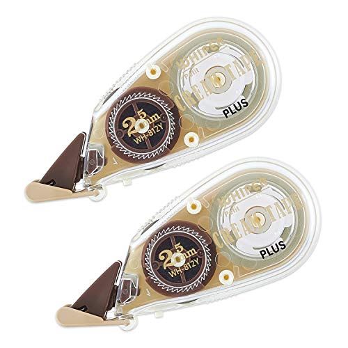 PLUS WH-812Y 51-641 Korrekturband, Whitepatch Cream Tape, 0,1 Zoll (2,5 mm), 2 x 1,2 Zoll (2,5 mm) von PLUS(プラス)