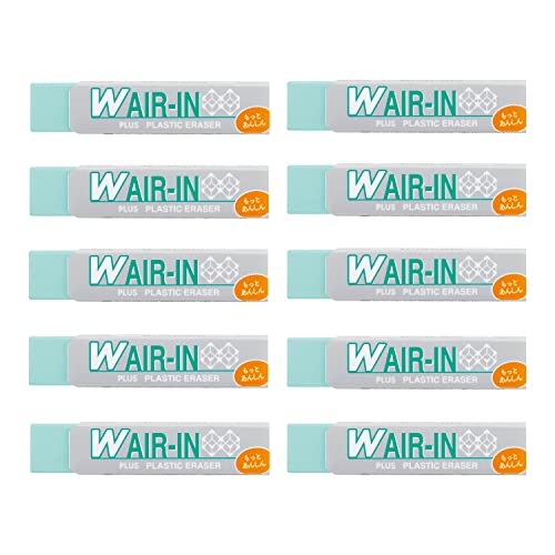 Plus ER-060WN 36-941 x 10 Double Air in, grüner Radiergummi, 16 g, 10 Stück von PLUS(プラス)