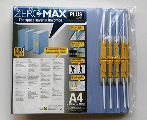 PLUS Japan, Zero Max Platzsparordner in Blau, 10er Pack (1x 10 Ordner) von PLUS