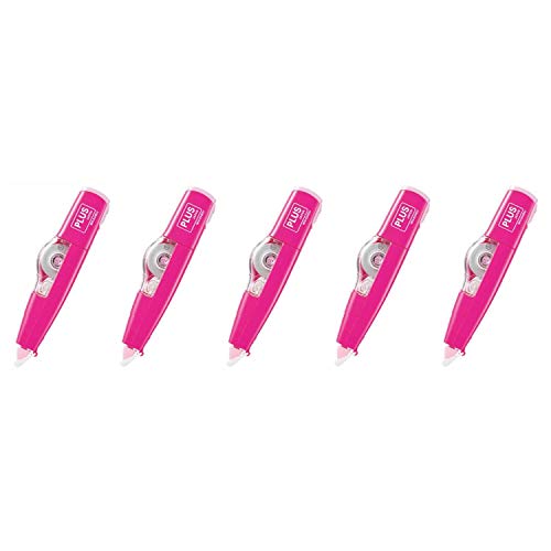 PLUS JAPAN Korrekturroller, nachfüllbar, MR, 4,2 mm x 6 m, Rosa, 5 Stück von PLUS JAPAN