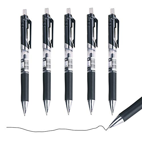 PLUS PO Druckkugelschreiber Kugelschreiber Set Stifte Für Schule Schwarz Schwarz Stift Schreiben Stifte Schwarz Kugelschreiber Kugelschreiber black5pcs von PLUS PO