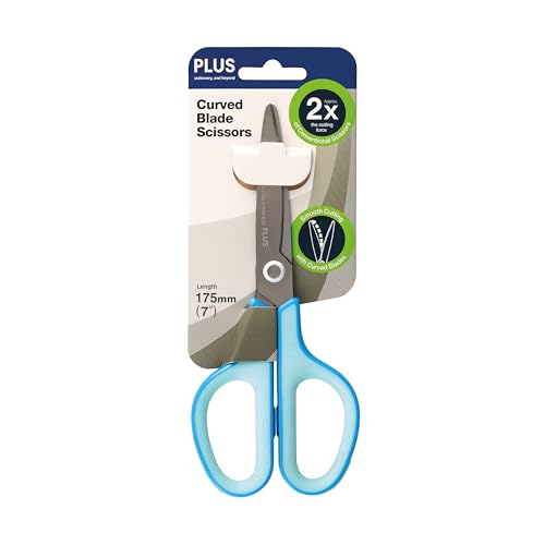 PLUS Japan, Fitcut Curve Edelstahlschere in Blau, 17,5cm Lang von PLUS