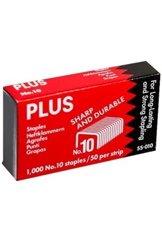 PLUS Japan, Qualitätsheftklammern No. 10, 1er Pack (1x 20.000 Klammern) von PLUS