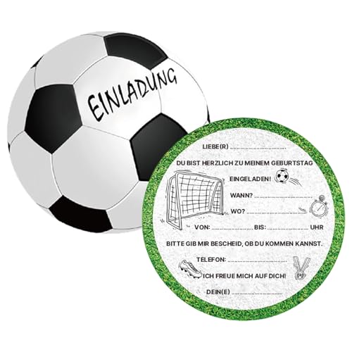 PLUSHCEWT 12 x Fussball Einladungskarten Kindergeburtstag, 10.5cm Fussball Einladungskarten Fußball Theme Party Einladungen Kinder Geburtstag Party Fußball Einladungen Einladungen Coole Fußball Einla PLUSHCEWT 12 x Fussball Einladungskarten Kindergeburtstag, 10.5cm Fussball Einladungskarten Fußball Theme Party Einladungen Kinder Geburtstag Party Fußball Einladungen Einladungen Coole Fußball Einla von PLUSHCEWT