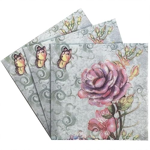 Servietten,20 Stück Servietten Grün,Servietten Hochzeit,33x33cm Papierservietten mit Blumenmuster,für Hochzeit,Taufe,Kommunion,Geburtstag Servietten,20 Stück Servietten Grün,Servietten Hochzeit,33x33cm Papierservietten mit Blumenmuster,für Hochzeit,Taufe,Kommunion,Geburtstag von PLUSHCEWT