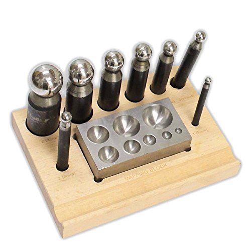 10 Piece Dapping Doming Punch Block Pro Jewelers Forming Tool Set 5mm - 27mm Shaping Texturizing Jewelry by PMC Supplies LLC von PMC Supplies LLC