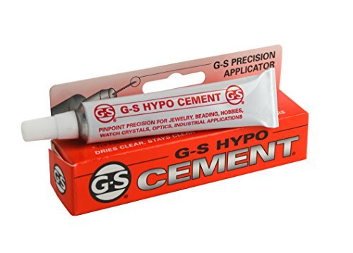 Jewelers G-S Hypo Clear Cement 9 ml w/ Precision Applicator for Beads Findings Watch Crystals Plastic Glass Metal Ceramic Crafts by PMC Supplies LLC von PMC Supplies LLC