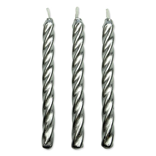 PME CA020 gedrehte Silberkerzen, Sortiment, 10-teilig, Kunststoff, Silber, 0.5 x 0.5 x 6.2 cm, 1 Einheiten PME CA020 gedrehte Silberkerzen, Sortiment, 10-teilig, Kunststoff, Silber, 0.5 x 0.5 x 6.2 cm, 1 Einheiten von PME
