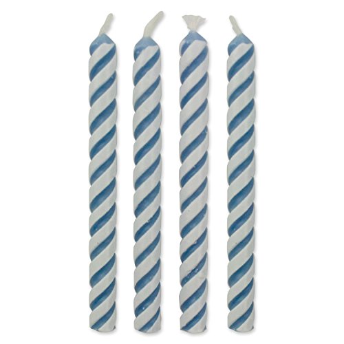 PME CA033 Blau gestreifte Kerzen, mittelgroß, 24 Stück, Kunststoff, Blue, 0.5 x 0.5 x 5.9 cm von PME