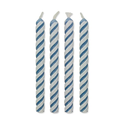 PME CA034 Blau gestreifte Kerzen, klein, 24 Stück, Kunststoff, Blue, 0.4 x 0.5 x 4.8 cm von PME