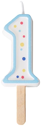 PME Blaue Kerze Nummer 1, klein, 4,3 cm, Blau von PME