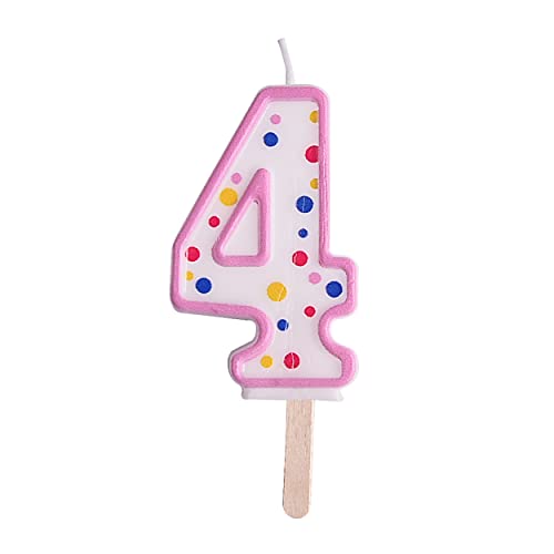 PME CA084 Kerze, Nummer 4, Kunststoff, Rosa, 4 x 1 x 6.3 cm von PME