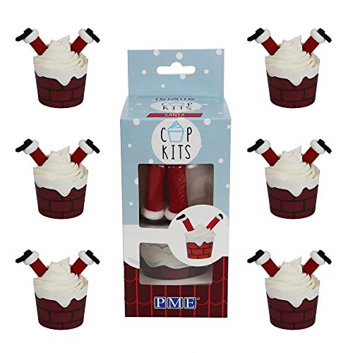 PME Cupcake-Dekorationsset mit lustigen, essbaren Dekorationen, weihnachtsmann von PME