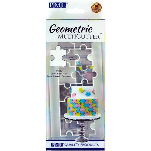PME Geometric Puzzle, Small MultiCutter für Kuchendesign, geometrisch, plastik, Weiß von PME