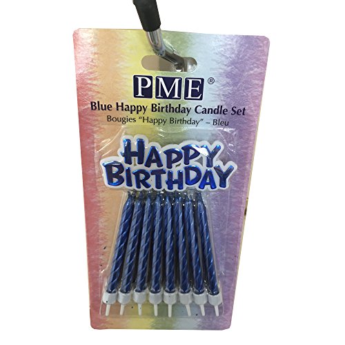 PME Kerzen mit Happy Birthday Aufschrift, Blau, 1,5 x 9.1 x 17,6 cm von PME