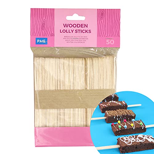 PME Lolly Sticks aus Holz, 50 Stück von PME