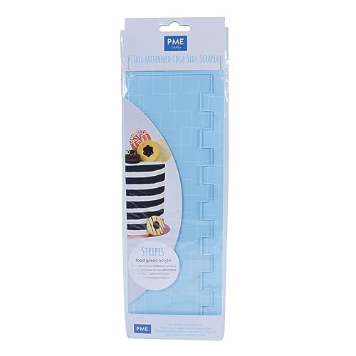 PME PS61 Tall Patterned Edge Side Scraper for Cake Decorating-Stripes Hoge Zijschraper met Randpatroon - Gewellt, Lebenmittelacryl, durchsichtig von PME