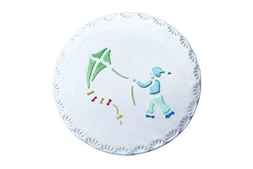 PME Schablone Junge mit Flugdrache, 203 mm Durchmesser, Kunststoff, Weiß, 15 x 1 x 15 cm von PME