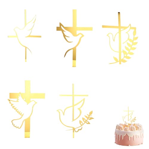 Erstklassige Taufe Tortendeko & Erstkommunion Tortendeko – Schöne Deko Taufe, Taufdeko Kind, Cake Topper Kommunion – Friedenstaube Kreuz Tortendeko, Perfekt für Taufe Deko und Firmung Torten Erstklassige Taufe Tortendeko & Erstkommunion Tortendeko – Schöne Deko Taufe, Taufdeko Kind, Cake Topper Kommunion – Friedenstaube Kreuz Tortendeko, Perfekt für Taufe Deko und Firmung Torten von PMELCXD