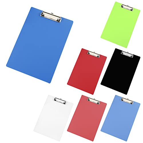 PMELCXD 7pcs Klemmbrett A5 mit gummierter Metalklemme, Schreibbrett mit Aufhängeose, Pad Halter Clipboard - Transparent Kunststoff - Schreibblock Set mit 7 Farben PMELCXD 7pcs Klemmbrett A5 mit gummierter Metalklemme, Schreibbrett mit Aufhängeose, Pad Halter Clipboard - Transparent Kunststoff - Schreibblock Set mit 7 Farben von PMELCXD