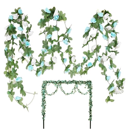 PMELCXD Hochzeitsbogen mit Seidenblumen–Künstliche Efeu Girlande mit Lila Lichterkette und Blumenkette, Dunkles Efeu für Hochzeit und ästhetische Dekoration, Autoschmuck und Deko Girlande für Outdoor PMELCXD Hochzeitsbogen mit Seidenblumen–Künstliche Efeu Girlande mit Lila Lichterkette und Blumenkette, Dunkles Efeu für Hochzeit und ästhetische Dekoration, Autoschmuck und Deko Girlande für Outdoor von PMELCXD