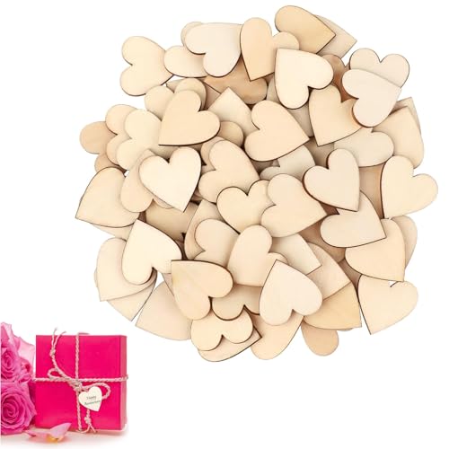 PMELCXD Holzherzen zum Beschriften - 200 Stück Delantal Cocina Mujer & Holz Herzen Klein - Perfekt für Hochzeit, Dekoration und DIY von PMELCXD