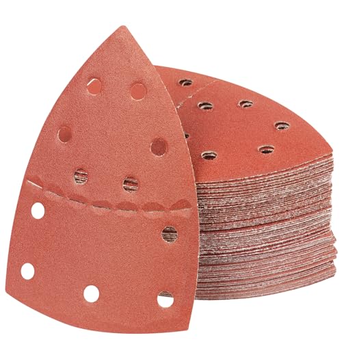 PMIQSA 100 Stück 150 Körnung Deltaschleifer Schleifpapier Klett Schleifdreiecke Schleifpads 152x105mm Multischleifer Schleifpapier für Holz Beton Metal Dreieckschleifer PMIQSA 100 Stück 150 Körnung Deltaschleifer Schleifpapier Klett Schleifdreiecke Schleifpads 152x105mm Multischleifer Schleifpapier für Holz Beton Metal Dreieckschleifer von PMIQSA