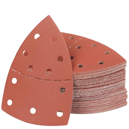 PMIQSA 100 Stück 180 Körnung Deltaschleifer Schleifpapier Klett Schleifdreiecke Schleifpads 152x105mm Multischleifer Schleifpapier für Holz Beton Metal Dreieckschleifer PMIQSA 100 Stück 180 Körnung Deltaschleifer Schleifpapier Klett Schleifdreiecke Schleifpads 152x105mm Multischleifer Schleifpapier für Holz Beton Metal Dreieckschleifer von PMIQSA