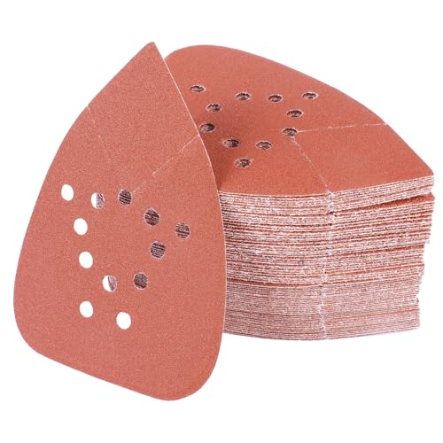 PMIQSA 100 Stück 180 Körnung Dreieckschleifer Schleifpapier Deltaschleifer 135 x 93mm Mouse Schleifpapier Klett Schleifdreiecke für Holzarbeiten Metall Polieren Schleifen von PMIQSA