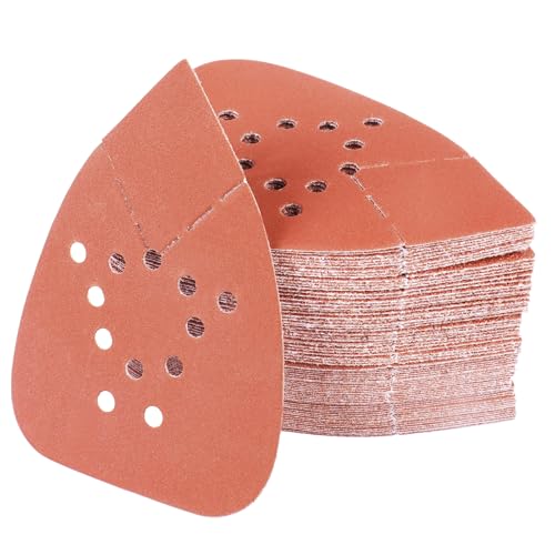 PMIQSA 100 Stück 400 Körnung Dreieckschleifer Schleifpapier Deltaschleifer 135 x 93mm Mouse Schleifpapier Klett Schleifdreiecke für Holzarbeiten Metall Polieren Schleifen von PMIQSA