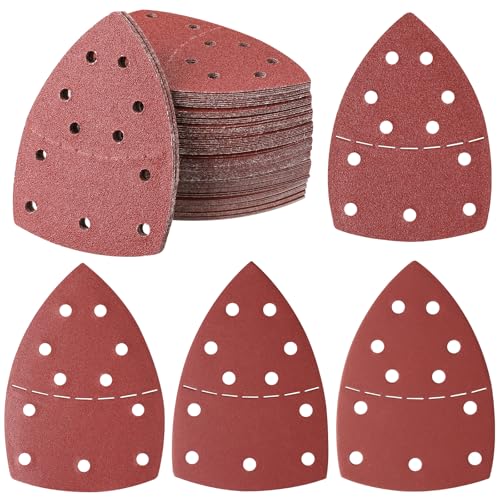 PMIQSA 100 Stück Deltaschleifer Schleifpapier Klett Schleifdreiecke Schleifpads 152x105mm 40/80/120/240/400 Körnung Multischleifer Schleifpapier für Holz Beton Metal Dreieckschleifer PMIQSA 100 Stück Deltaschleifer Schleifpapier Klett Schleifdreiecke Schleifpads 152x105mm 40/80/120/240/400 Körnung Multischleifer Schleifpapier für Holz Beton Metal Dreieckschleifer von PMIQSA